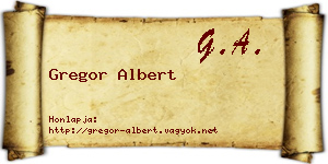 Gregor Albert névjegykártya